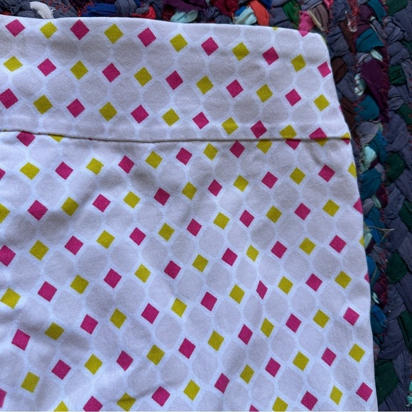 Krazy Larry Pink & Lime Diamond Pattern Pull-On Ankle Pants Women’s Size 10 Golf - Picture 11 of 14